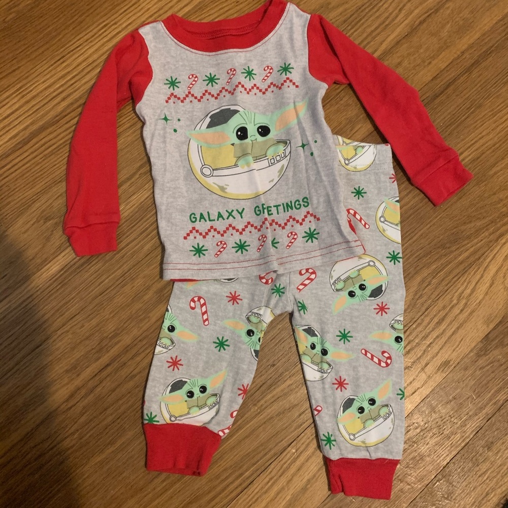 Baby Yoda Christmas pjs
